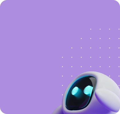 Lulu robot on a purple background